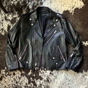 Coach Black Leather Biker Jacket